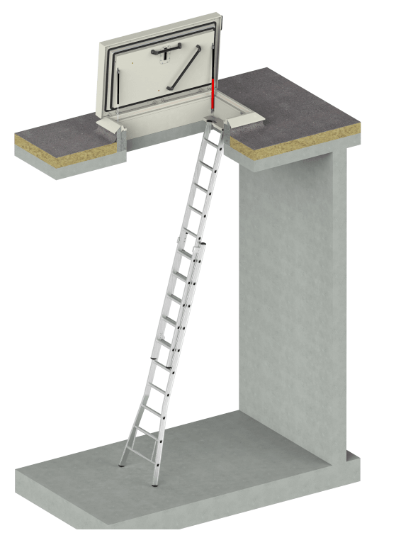 Vernietigen bovenste erger maken Een Staka Dakluik met opsteekladder: veilige opgang naar het dak